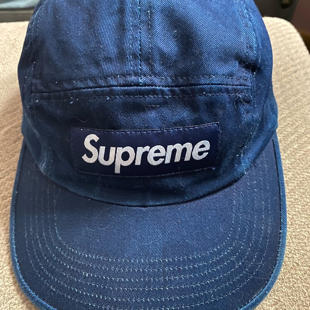 Supreme Navy Blue Logo Cap